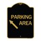 Signmission Parking Area Up Left Arrow, Black & Gold Aluminum Architectural Sign, 18" x 24", BG-1824-24614 A-DES-BG-1824-24614 - alternate 1